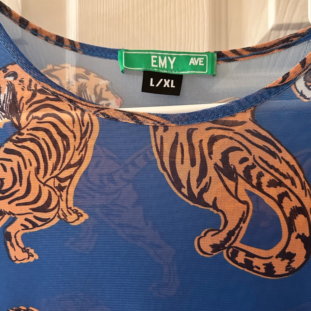 Blue Tiger Print Maxi Dress - Picture 2 of 4